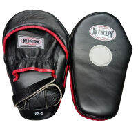 Windy Focus Mitts PP-5 Black-Red Genuine Leather For training Muay Thai MMA K1 เป้ามือ วินดี้ แบบทรงโค้ง สำหรับซ้อมมวยไทย ทำจากหนังแท้ สีดำ-ขอบแดง.