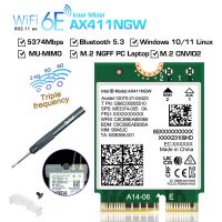 Intel การ์ดไร้สายแบบ6E Cnvio2 AX411 Bluetooth5.3อะแดปเตอร์สำหรับแล็ปท็อปเครือข่ายแบบไตรแบนด์ความเร็ว5374Mbps/Win10พีซี/เสาอากาศ11-64Bit