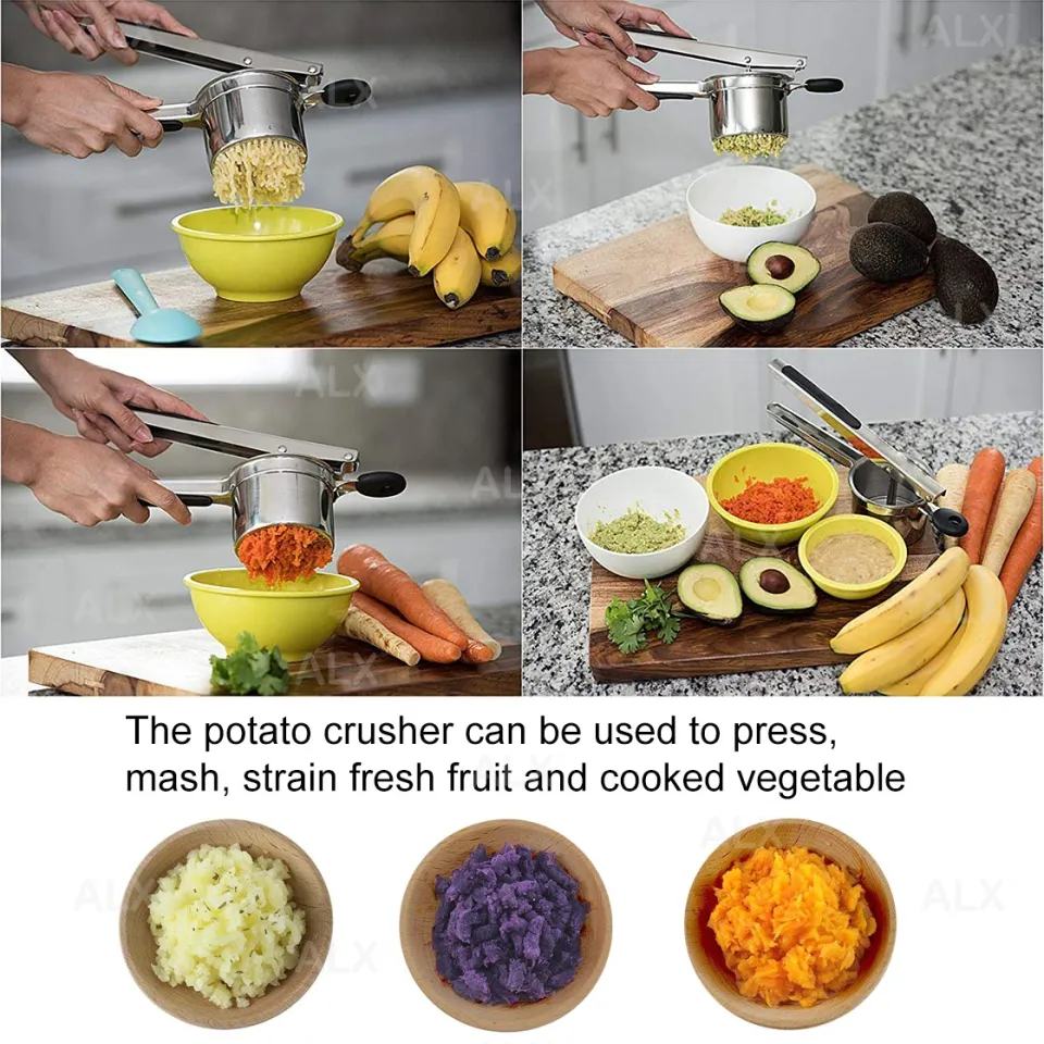 1Set Potato Ricer,Stainless Steel Masher Kitchen Tool for  Potatoes,Fruits,Juicer and Baby Food,Vegetable Strainer with 3  Interchangeable Ricing Discs