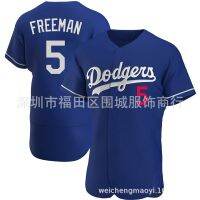 ?2023เบสบอลเอมเอวบีเจอร์ซีย์ Dodge 5 Blue Elite เสื้อปักลาย Dodgers Freeman