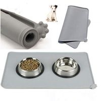 Almofada De Alimentos Para Animais De Estimação Tigela De Silicone De Cor Sólida Esteira De Alimentação Do Cão Placemat Fácil Lavagem