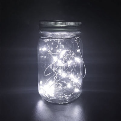 LED ไฟพลังงานแสงอาทิตย์ขวดโคมไฟกลางคืน Fairy หลอดไฟประดับแบบสายโหลแก้วไฟฝาครอบ