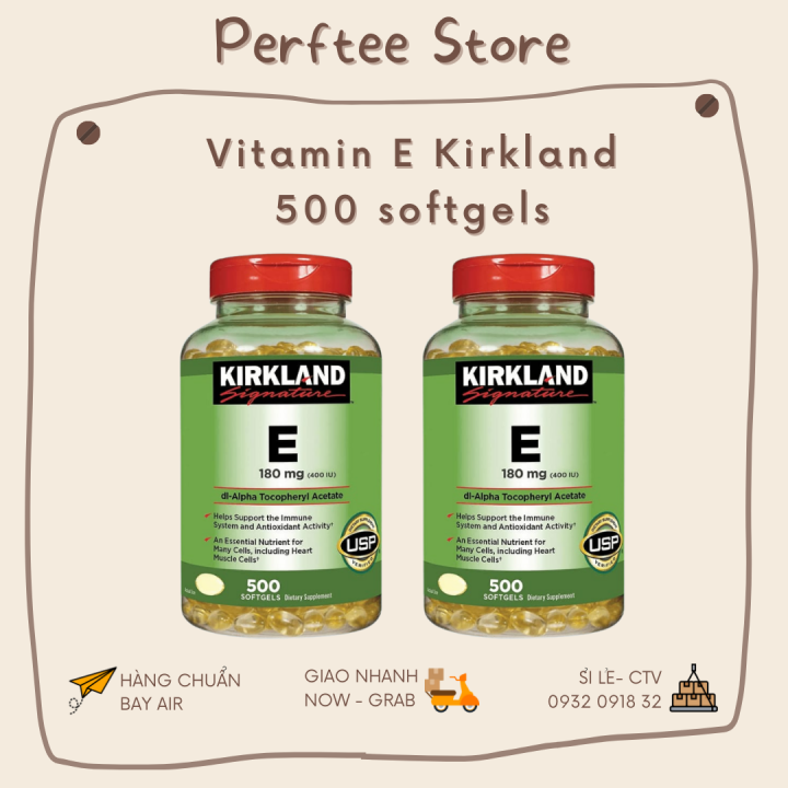 [𝑯𝒂̀𝒏𝒈 𝑨𝒊𝒓•𝑫𝒂𝒕𝒆 𝒙𝒂] Viên uống Vitamin E Kirkland 400IU loại 500 viên Mỹ