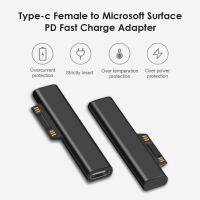 Konverter Adaptor Kabel Pengisi Daya USB Tipe C PD untuk Microsoft Surface Pro 3 4 5 6 7 Kecil dan Baru Mudah Dibawa Hitam