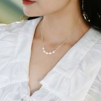 Fashion Natural Freshwater Pearl 925 Sterling Silver Necklace For Women Korean Jewelry Gifts