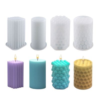 Cylinder Candle Wax Molds Silicone Mold DIY Epoxy Resin Candle Mould Aromatherapy Clay Plaster Craft Casting Mould Home Decor