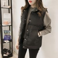 spring autumn women vest solid color turtleneck pink black white padded puffer korean