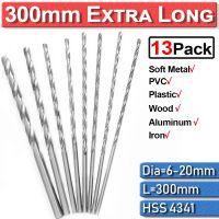 Extra Long High Speed Steel Woodworking HSS Twist Drill Bits For Soft Metal Wood Plastic Drilling 6mm-12mm for a faster D30