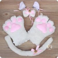 Cat Girl Anime Cosplay Costume Accessory Bell Hairwear Hairbands With Cat Ears Neko Lolita Maid Plush Glove Tail Paw Ear