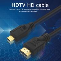 สายอะแดปเตอร์วิดีโอ Micro HDMI 1.5ม. สำหรับ4B ราสเบอร์รี่ Pi สายที่เข้ากันได้กับ HDMI ความละเอียด4K HD