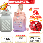Bình Nước 1300Ml Ống Hút Mềm Bình Nước Giải Khát Ngọt PC Dung Tích Lớn Cho