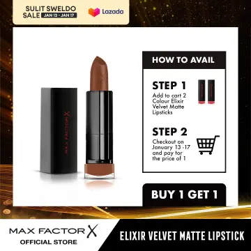Lipstick Max (New) PH Velvet Elixir Factor Matte Lazada | Colour