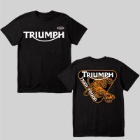 เสื้อยืดแขนสั้นผู้ชายหลวมสไตล์ฮ่องกง Triumph Triumph รถจักรยานยนต์หัวรถจักรหนักเสื้อยืดแขนสั้นผู้ชายแบรนด์น้ำบุคลิกภาพS-