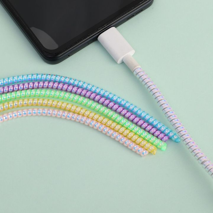 140cm-laser-color-spiral-cable-protector-universal-charger-headphone-cord-saver-for-usb-data-cables-wire-winder-wrap-cover