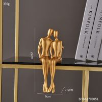 Embrace Abstract Golden Sculpture &amp; Figurines For Interior Resin Figure Statue Modern Home Decor Desk Accessories Nordic Room Decoration