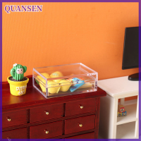 QUANSEN 1/12 dollhouse transparent Storage Box กล่องเก็บมินิตุ๊กตาตกแต่ง