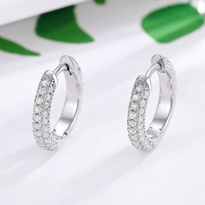 Serenity Day D Color 1.0mm Full Moissanite Stud Earring S925 Silver Plate Pt950 Band Simple Versatile Fine Jewelry for Wholesale