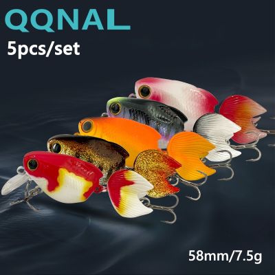 【hot】▬☫ QQNAL 5pcs New Float Fishing Crank 58mm 7.5g Freshwater Artificial Hard Bait Wobblers Wake