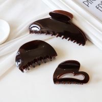 Vintage Brown Color Geometric Hair Claw For Women Girls Fashion Solid Color Shark Hair Clip Hairpin Barrettes Hair Accessories