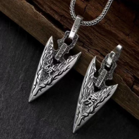 Original Design S925 Sterling Silver Arrowhead Pendant Men Real Silver Tradition Courage Weapon Arrow Pendant Male