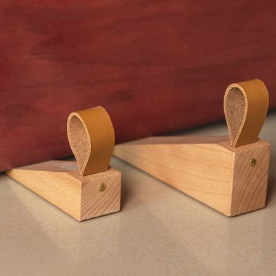 【LZ】trawe2 High Quality Wood Door Stop Non-Slip Door Stopper Baby Safety Anti-collision Gate Decor Nail-free Hardware Wood Door Holder