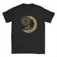 Moon Travel T-Shirts Steampunk Tee Shirt Retro Mechanical Gearwheel Men Normal Clothing Vintage T-Shirt Crewneck Purified Cotton