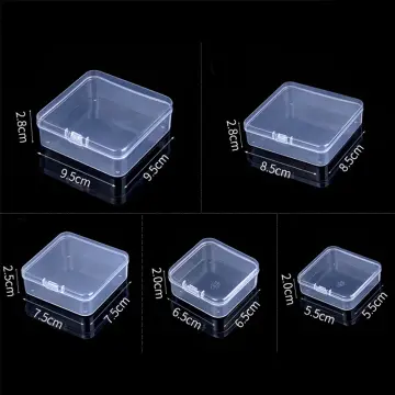 6Pcs/Set Mini Square Boxes Transparent Plastic Jewelry Storage Case  Finishing Container Packaging Storage Box For Earrings Rings