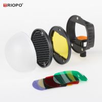 TRIOPO Flash Light Modifier Essories Kit W/ Magnetic Mount Adapter+Diffuser Ball+Color Gel Filters For Canon Nikon Sony Godox