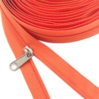 Zipper by Yard  Orange Nylon Coil Zippers with Zipper Sliders Wholesale For DIY home Craft Sewing Garment Accessories Door Hardware Locks Fabric Mater