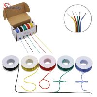 30awg 50m/box 5 colors in a box mixed wire high quality flexible silicone wire and cable tinned copper wire