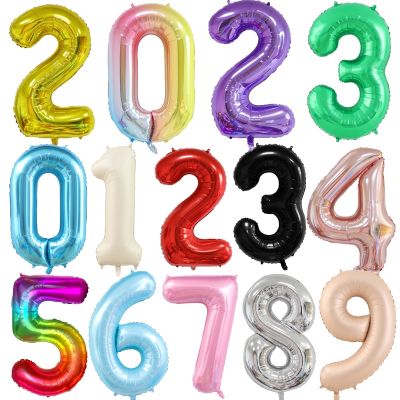 【CC】 40Inch Big Foil Birthday Balloons Helium Number 0-9 Happy Wedding Decorations Shower Large Figures Globos