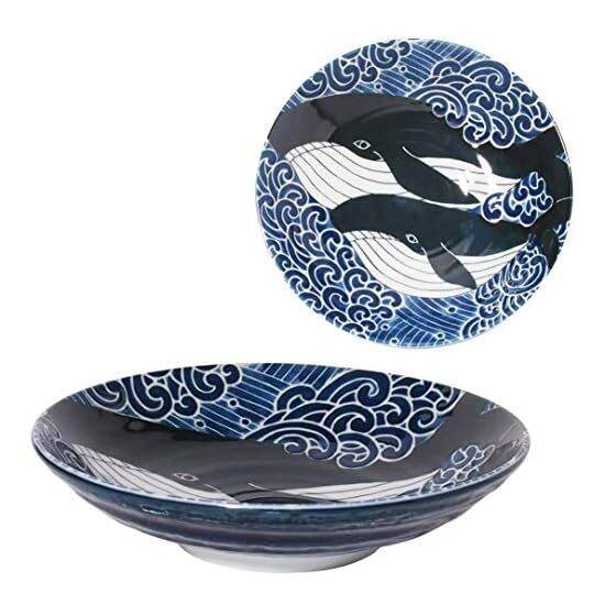 Minoru Pottery Mino Ware Shiranami Whale 215 Deep Plate Lazada Singapore
