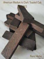 50g: บล็อกโอ๊คอเมริกัน แบบคั่วกลางถึงเข้ม: American Medium to Dark Toasted Oak chip BLOCK For BBQ or Home Brewing Wine Making to Provide the Flavour of Oak Barrel