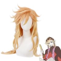 Demon Slayer Douma Cosplay Wig Long Blonde for Women Kimetsu no Yaiba Demon Moons Heat Resistant Synthetic Party Wig + a Wig Cap