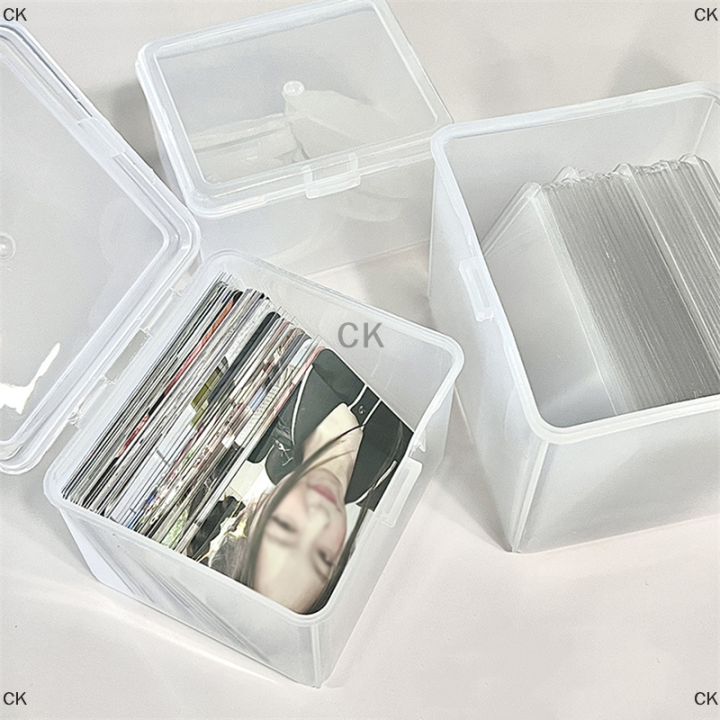ck-กล่องเก็บรูปถ่ายสติกเกอร์ใสแบบเกาหลีที่ใส่บัตรแบบเกาหลีอุปกรณ์จัดระเบียบโต๊ะกล่องเครื่องเขียน