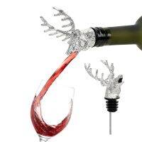 【LZ】▨┅✼  Tampa de garrafa de aço inoxidável Wine Pourer Engraçado Plug Stopper Cabeça de veado Cozinha e Bar Suprimentos