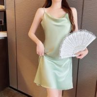 --SY23726▲❃❃ 23 Th s Silk Th Dre Sg Neck Fren Nightdress