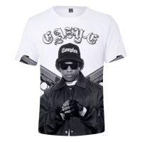 Rapper Eazy-E การพิมพ์ 3 มิติฤดูร้อนชายเสื้อคอกลมลำลองแขนสั้นบวกขนาดเสื้อยืดแฟชั่นเสื้อยืดแฟชั่นยอดนิยมของผู้ชาย