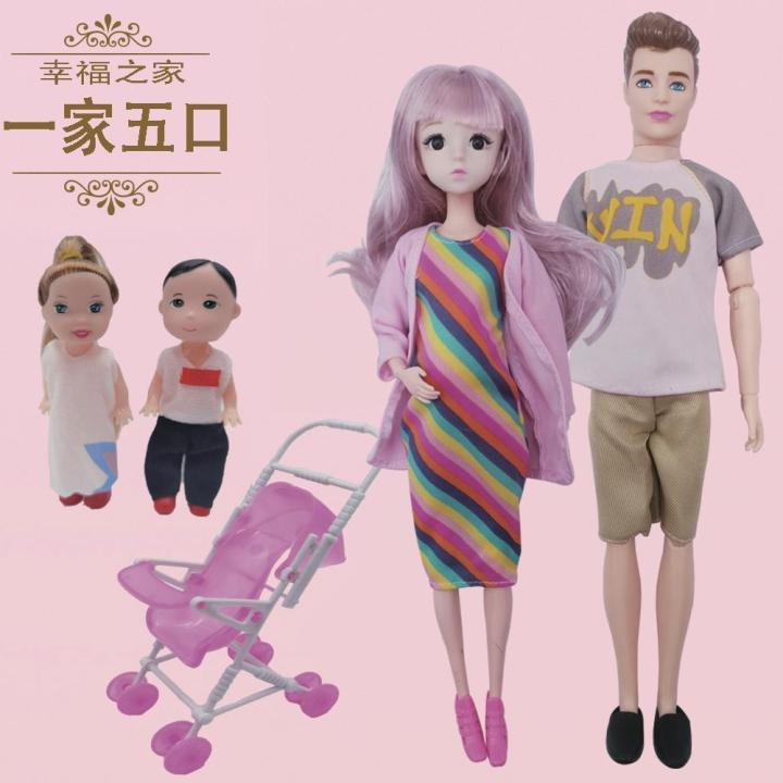 ตุ๊กตา-mengbaoli-ตุ๊กตาตั้งครรภ์ท้องใหญ่ให้กำเนิดทารกหญิงตั้งครรภ์ครอบครัวห้าคนจำลองเจ้าหญิงของเล่นสำหรับเด็กผู้หญิง-2023