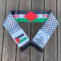 xvggdg 14x130cm Scarf Printing Satin Palestinian Flag national day Scarves palestine shawl