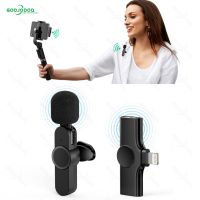 GOOJODOQ Wireless Lavalier Microphone Portable 2 Gen Remove Noise Mini Mic Lapel for Android Phone Live Broadcast