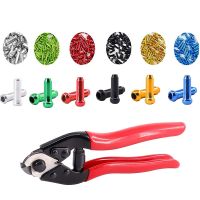120 Pcs Bicycles Brake Cable Caps End Tips Shifter Crimp Ferrules Caps,Wire Rope Bicycle Cable Cutters Set for Bikes