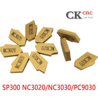 SP300 N3020/N3030/P9030เม็ดมีดเซาะร่องกว้าง3มม. ตัดเม็ดมีดคาร์ไบด์CNCจำนวน10ชิ้น