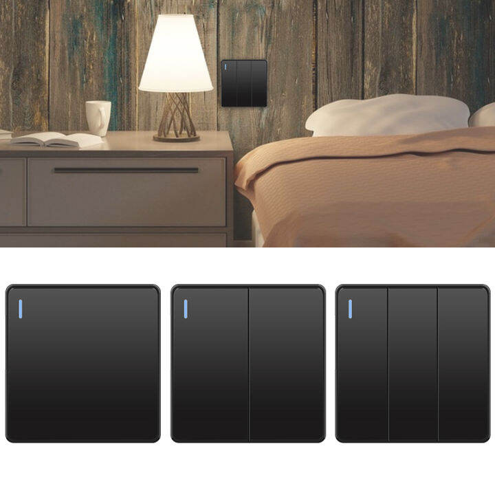 Black 1/2/3 Gang 1/2 Way Matt Black Range Screwless Flat Plate Wall