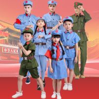 [COD] Little and the Eighth for childrens performance costumes of six flashing red stars dance military uniform