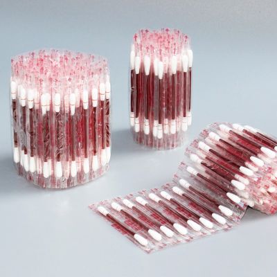 ✘✧❖ 100PCS Multifunction Disinfected Stick Make Up Wood Iodine Disposable Medical Double Cotton Swab Portable Bar