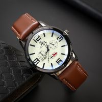 Fashion Business Mens Quartz Watch Casual Belt Pointer Decoration Large Dial Student Hand Clock Thin Males Cost Wristwatch Belts