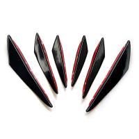 【CW】6pcs/set Universal Front Bumper Lip Decoration Diffuser Splitter Fins Body Spoiler Canards Valence Chin Car Tuning Canard