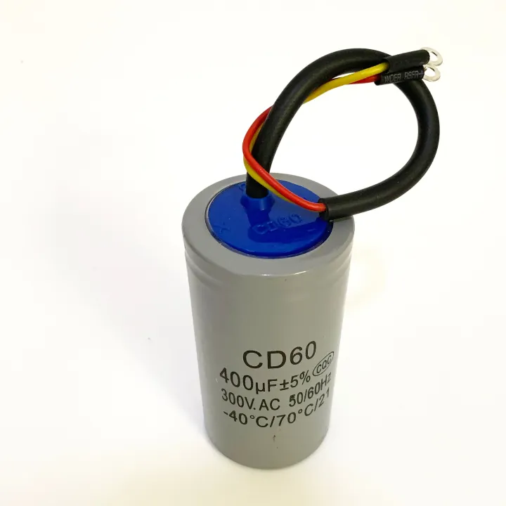 Cd60 400uf 300v Ac Starting Capacitor For Heavy Duty Electric Motor Air Compressor Red Yellow