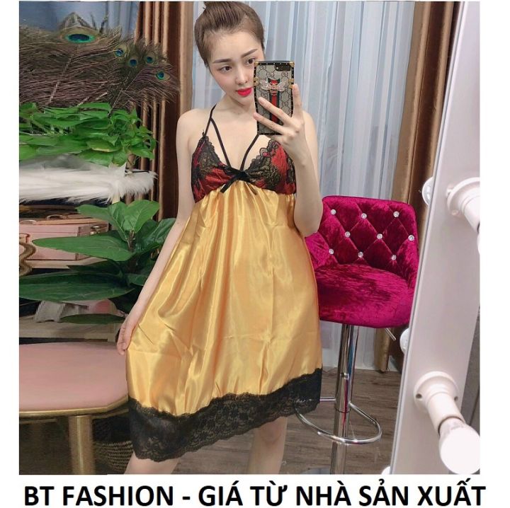Đầm Ngủ Mặc Nhà Quyến Rũ BT Fashion (Phi Bóng - 4 Dây) + Hình ...